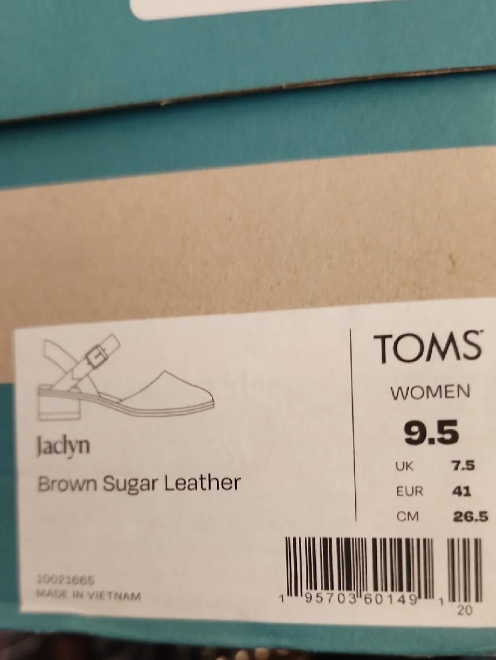 $110 Toms Tan Leather Slingback Low Block Heel Mules - Picture 2 of 4